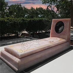 سنگ قبر مرمر هلویی سوپر
