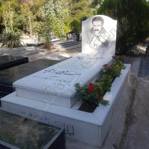 سنگ قبر نانو سفید مقاوم براق | کد 353