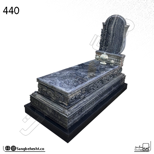سنگ قبر مرمر خاکستری | کد 440