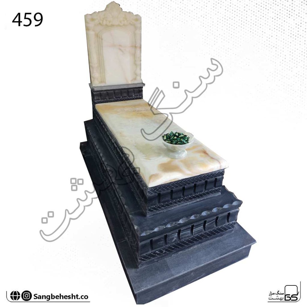 سنگ قبر مرمر نباتی کرمان 160 × 60 | کد 459