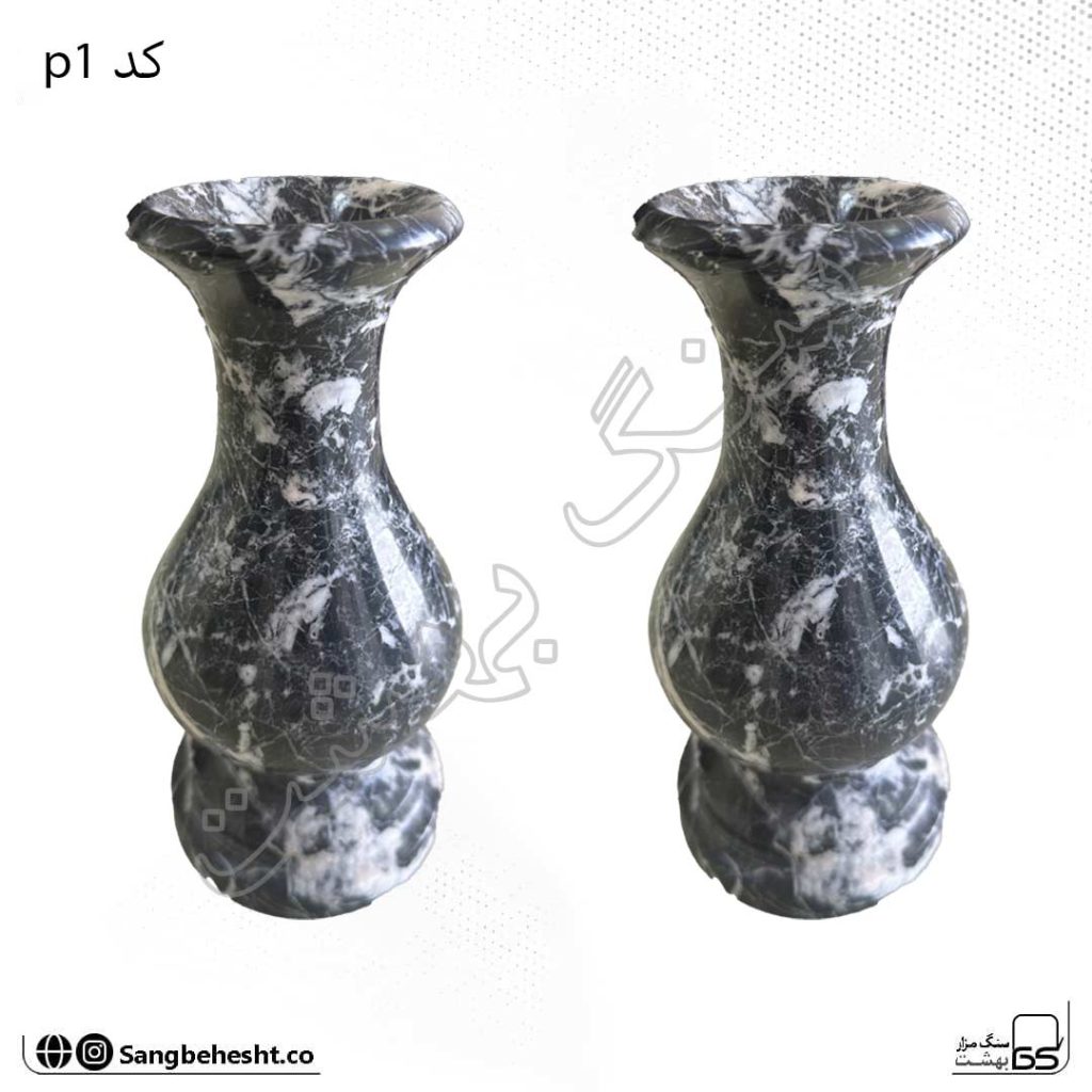 جا شمعی مرمریت مشکی | کد P2