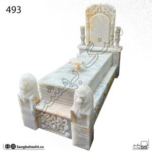 سنگ قبر لاکچری مرمر سفید | کد 493